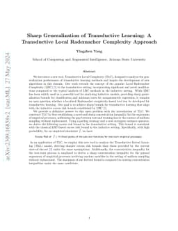 Sharp Generalization of Transductive Learning: A Transductive Local
  Rademacher Complexity Approach