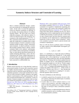 Symmetry Induces Structure and Constraint of Learning