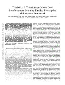 TranDRL: A Transformer-Driven Deep Reinforcement Learning Enabled
  Prescriptive Maintenance Framework