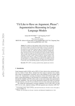 "I'd Like to Have an Argument, Please": Argumentative Reasoning in Large
  Language Models