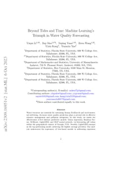 Beyond Tides and Time: Machine Learning Triumph in Water Quality
