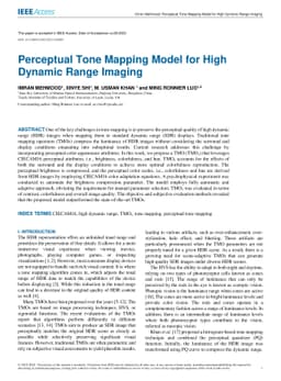 Perceptual Tone Mapping Model for High Dynamic Range Imaging