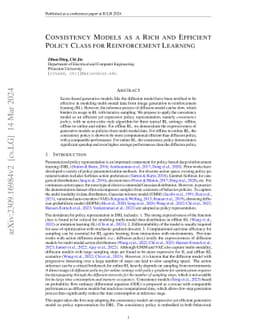 Consistency Models as a Rich and Efficient Policy Class for
  Reinforcement Learning