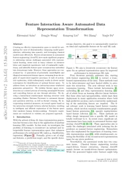 Feature Interaction Aware Automated Data Representation Transformation