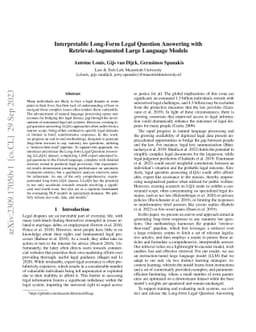 Interpretable Long-Form Legal Question Answering with
  Retrieval-Augmented Large Language Models
