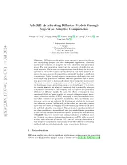 AdaDiff: Accelerating Diffusion Models through Step-Wise Adaptive
  Computation