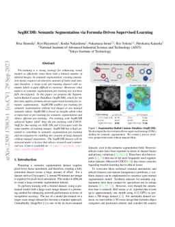 SegRCDB: Semantic Segmentation via Formula-Driven Supervised Learning