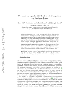 Dynamic Interpretability for Model Comparison via Decision Rules
