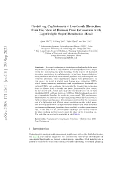 Revisiting Cephalometric Landmark Detection from the view of Human Pose
  Estimation with Lightweight Super-Resolution Head