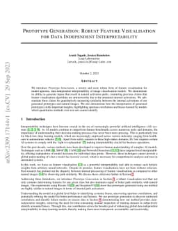 Prototype Generation: Robust Feature Visualisation for Data Independent
  Interpretability