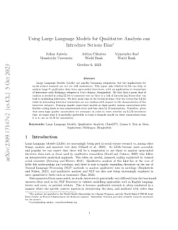 Using Large Language Models for Qualitative Analysis can Introduce
  Serious Bias