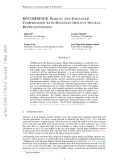RECOMBINER: Robust and Enhanced Compression with Bayesian Implicit
  Neural Representations