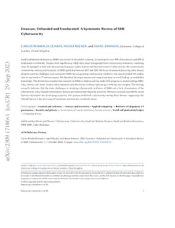 Unaware, Unfunded and Uneducated: A Systematic Review of SME
  Cybersecurity