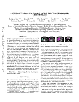 A Foundation Model for General Moving Object Segmentation in Medical
  Images
