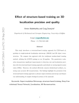 Effect of structure-based training on 3D localization precision and
  quality