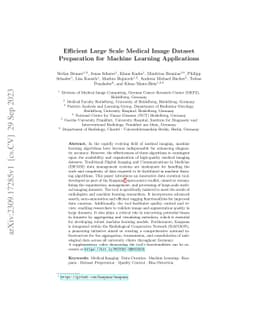 Efficient Large Scale Medical Image Dataset Preparation for Machine
  Learning Applications