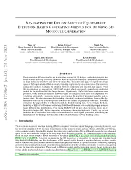 Navigating the Design Space of Equivariant Diffusion-Based Generative
  Models for De Novo 3D Molecule Generation