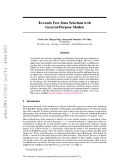 Towards Free Data Selection with General-Purpose Models