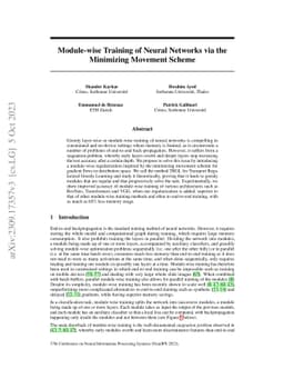 Module-wise Training of Neural Networks via the Minimizing Movement
  Scheme