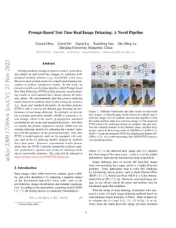 Prompt-based test-time real image dehazing: a novel pipeline