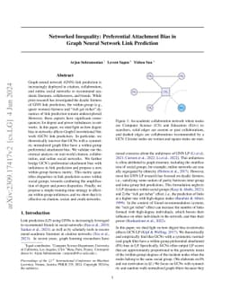 Networked Inequality: Preferential Attachment Bias in Graph Neural
  Network Link Prediction