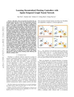 Learning Decentralized Flocking Controllers with Spatio-Temporal Graph
  Neural Network
