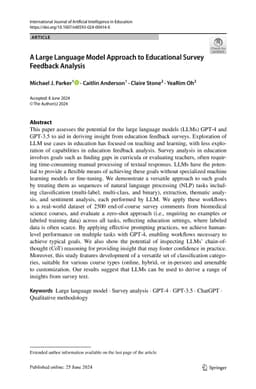 A Large Language Model Approach to Educational Survey Feedback Analysis