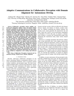 Adaptive Communications in Collaborative Perception with Domain
  Alignment for Autonomous Driving