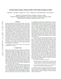 Fewer-token Neural Speech Codec with Time-invariant Codes