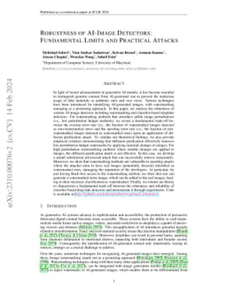 Robustness of AI-Image Detectors: Fundamental Limits and Practical
  Attacks