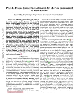 PEACE: Prompt Engineering Automation for CLIPSeg Enhancement in Aerial
  Robotics