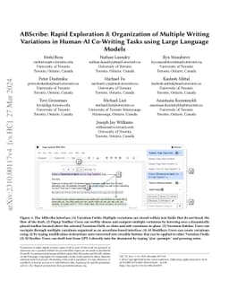 ABScribe: Rapid Exploration & Organization of Multiple Writing
  Variations in Human-AI Co-Writing Tasks using Large Language Models