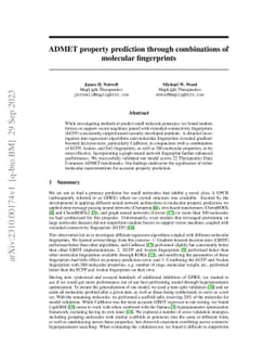 ADMET property prediction through combinations of molecular fingerprints