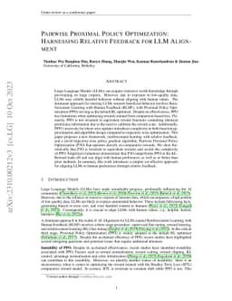 Pairwise Proximal Policy Optimization: Harnessing Relative Feedback for
  LLM Alignment