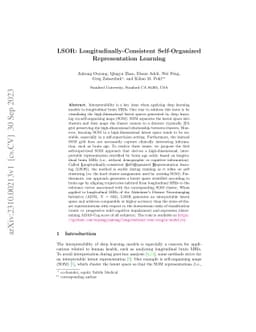 LSOR: Longitudinally-Consistent Self-Organized Representation Learning