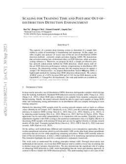 Scaling for Training Time and Post-hoc Out-of-distribution Detection
  Enhancement