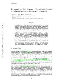 Bridging the Gap Between Foundation Models and Heterogeneous Federated
  Learning
