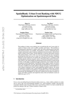 SpatialRank: Urban Event Ranking with NDCG Optimization on
  Spatiotemporal Data