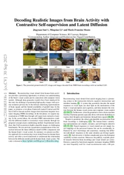 Decoding Realistic Images from Brain Activity with Contrastive
  Self-supervision and Latent Diffusion
