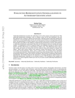 Enhancing Representation Generalization in Authorship Identification