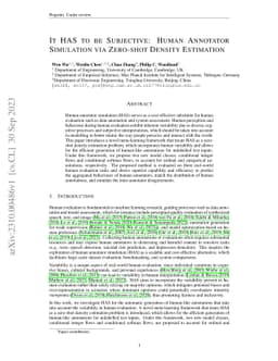 It HAS to be Subjective: Human Annotator Simulation via Zero-shot
  Density Estimation