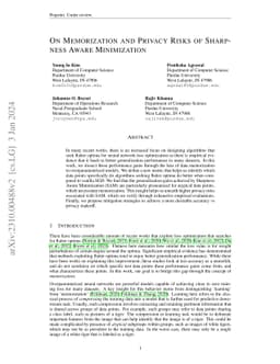 On Memorization and Privacy Risks of Sharpness Aware Minimization