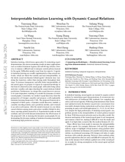 Interpretable Imitation Learning with Dynamic Causal Relations