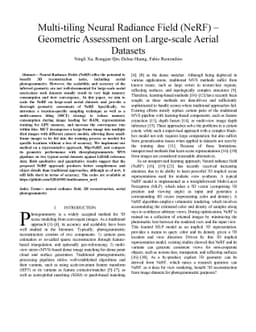 Multi-tiling Neural Radiance Field (NeRF) -- Geometric Assessment on
  Large-scale Aerial Datasets