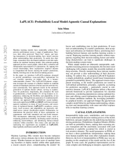 LaPLACE: Probabilistic Local Model-Agnostic Causal Explanations
