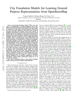 City Foundation Models for Learning General Purpose Representations from
  OpenStreetMap