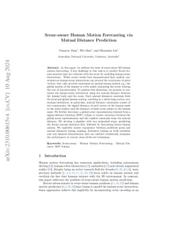 Scene-aware Human Motion Forecasting via Mutual Distance Prediction