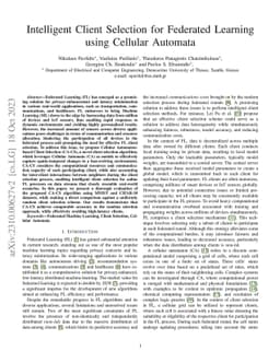Intelligent Client Selection for Federated Learning using Cellular
  Automata