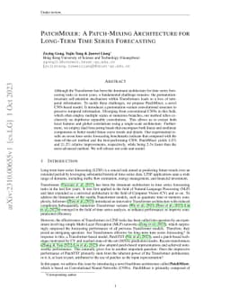 PatchMixer: A Patch-Mixing Architecture for Long-Term Time Series
  Forecasting