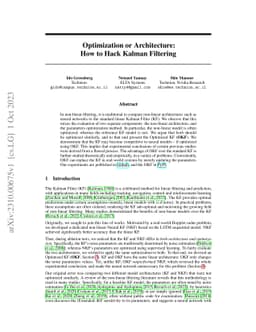 Optimization or Architecture: How to Hack Kalman Filtering